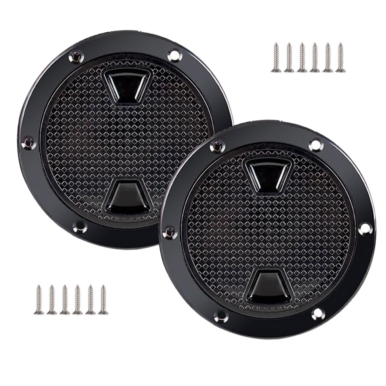 2X 4" Black Round Boat Hatch w/Detachable Cover Marine Deck Hatch