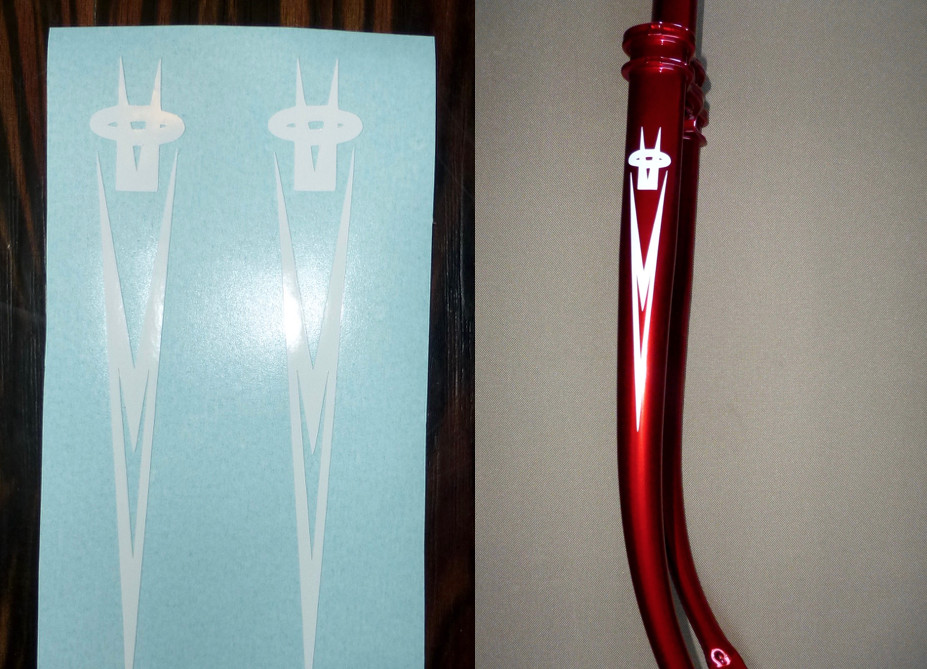 Murray Meteor Flite bicycle fork  decal sticker pair