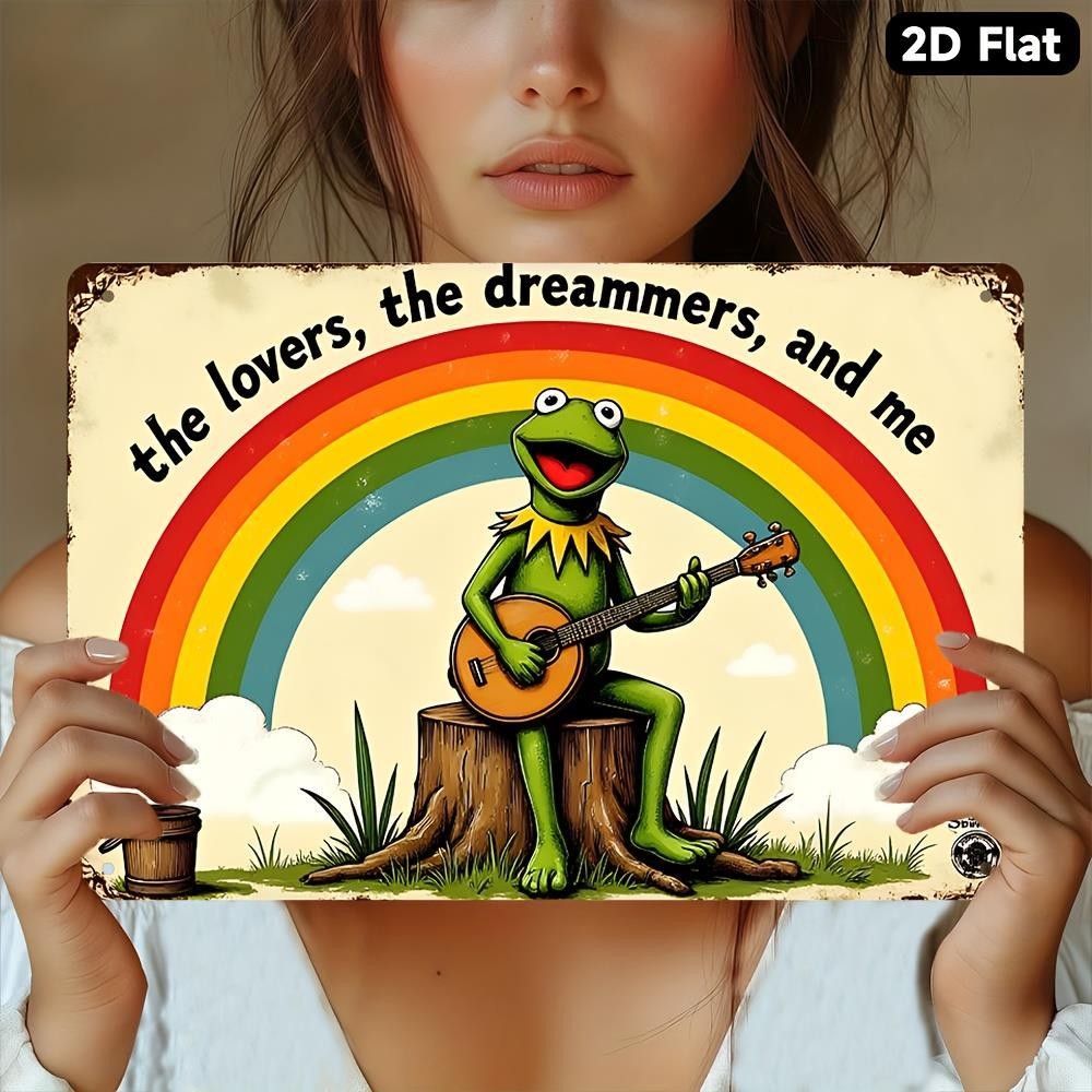 Frog Kermit Muppet Green Muppet Tin Metal Signs Home Décor 8x12