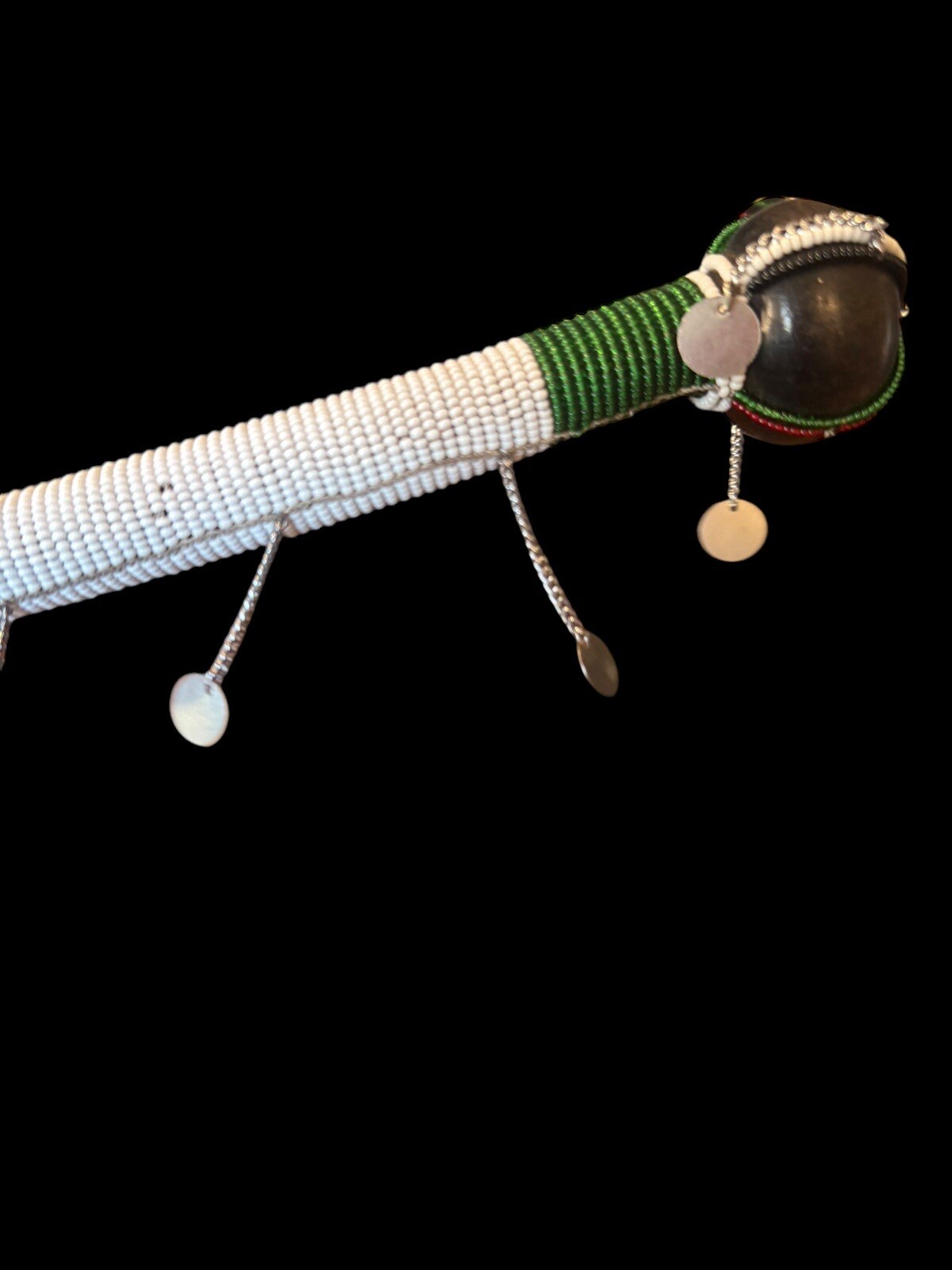 Handmade Decorative African Art Beaded Maasai Rungu Club Baton Masai Shillelagh