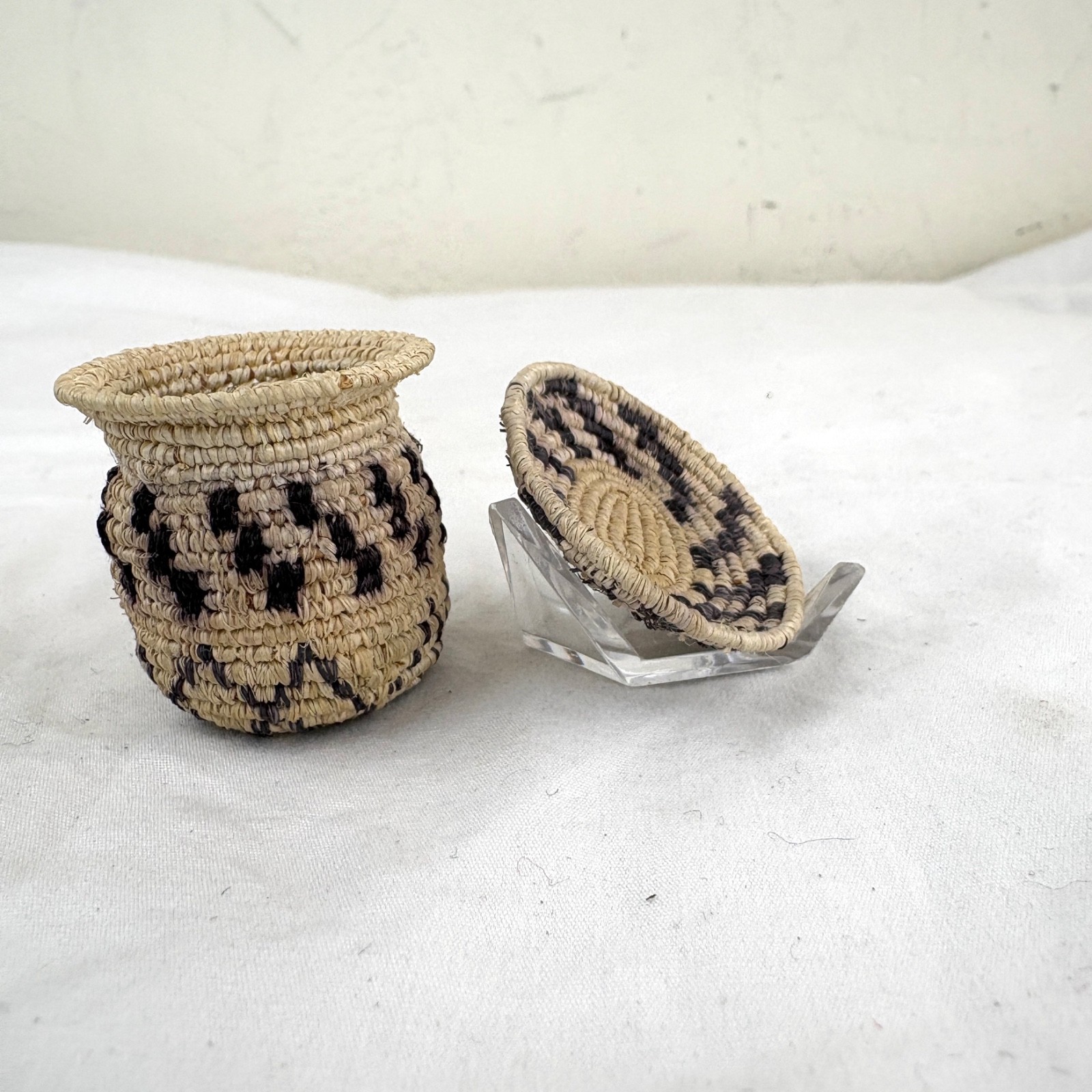 Two Miniature White Mountain Apache Basket