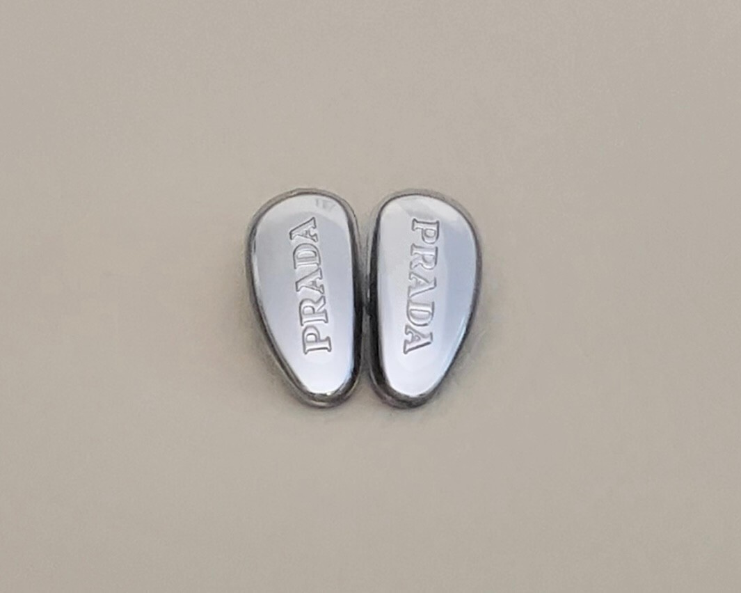 PRADA Replacement Nose Pads for Sunglasses Eyeglasses Silver 15mm Size W/ Screws