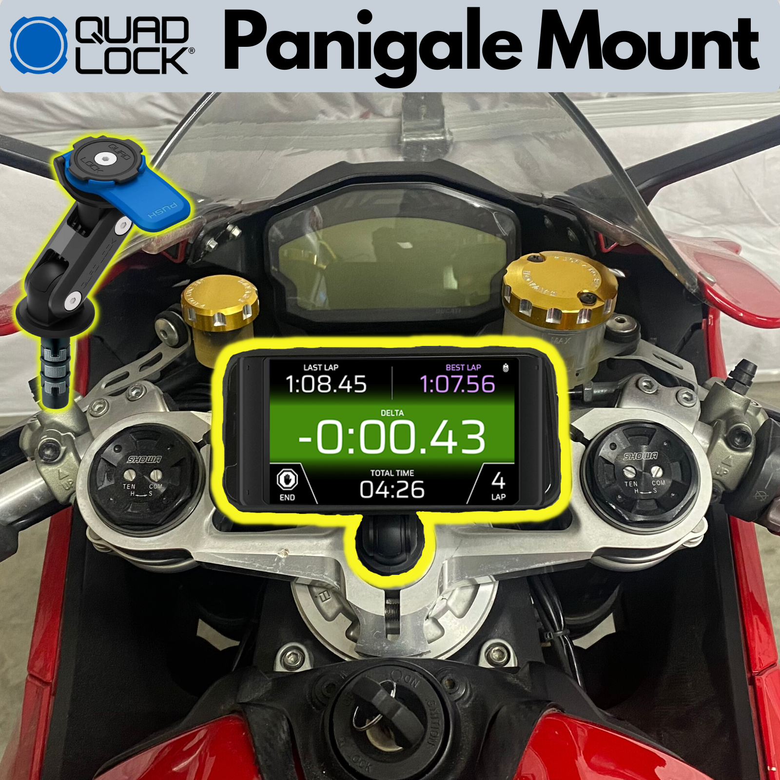 Quad Lock & Rokform Stem Mount Adaptor for Ducati Panigale