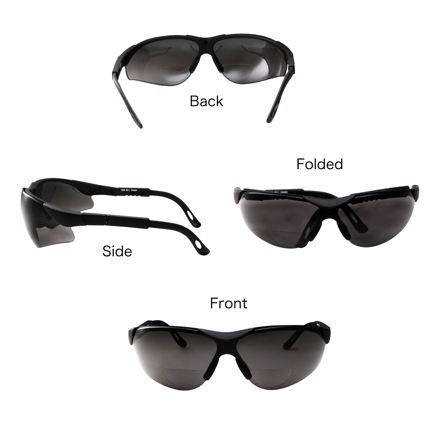 2 PAIR LOT Bifocal Safety Reading Sunglasses Glasses Reader ANSI Z87.1 Men Women