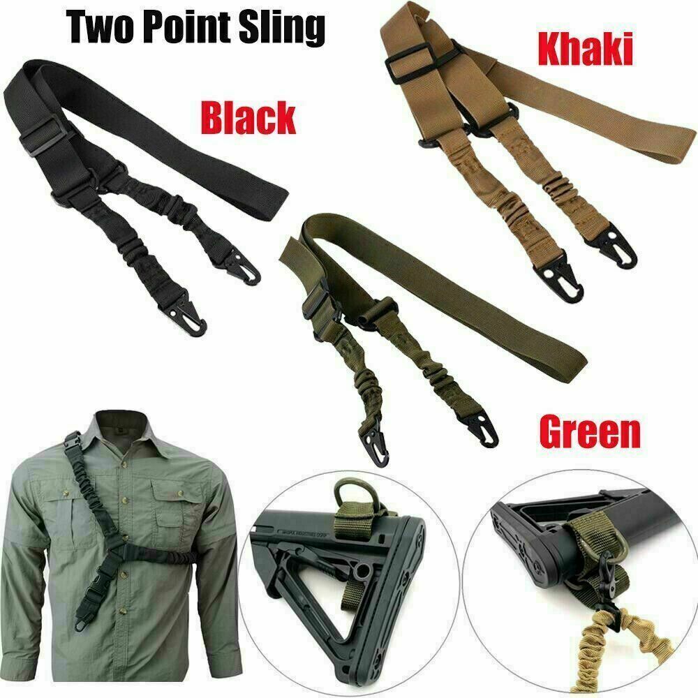 Tactical 2 Point Sling QD Swivel Rifle Adjustable Gun Sling Strap w/ MLOK Swivel