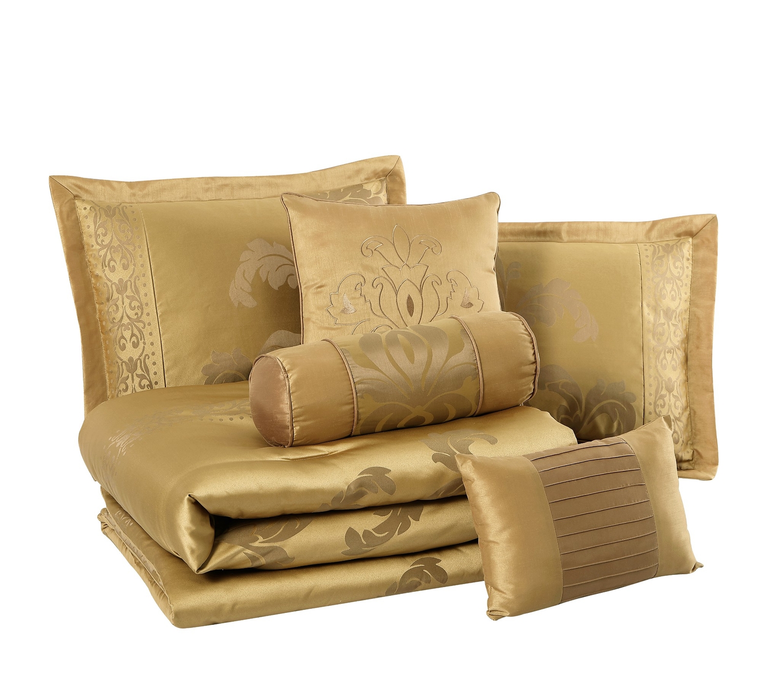 Chezmoi Collection Royale 7-Piece Bedding Set Jacquard Floral Comforter Set