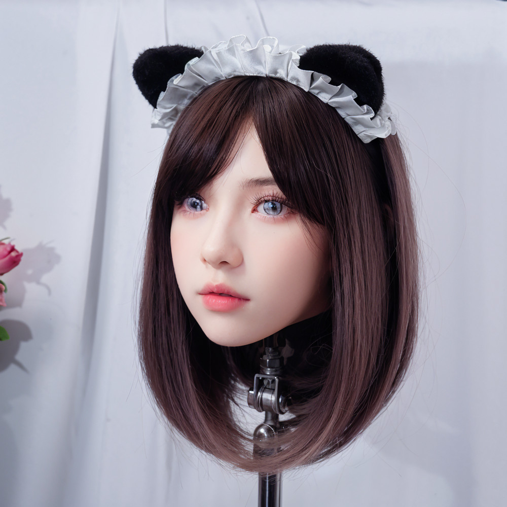 Adult Multifunctional Mannequin Head with Long White Wavy Hair, Odorless Synthet