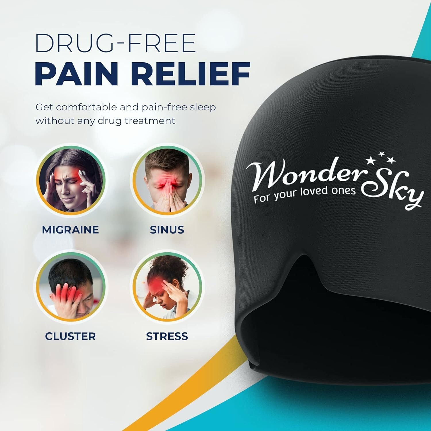 (Large) Migraine Relief Cap Gel Migraine Ice Head Wrap Cold & Hot