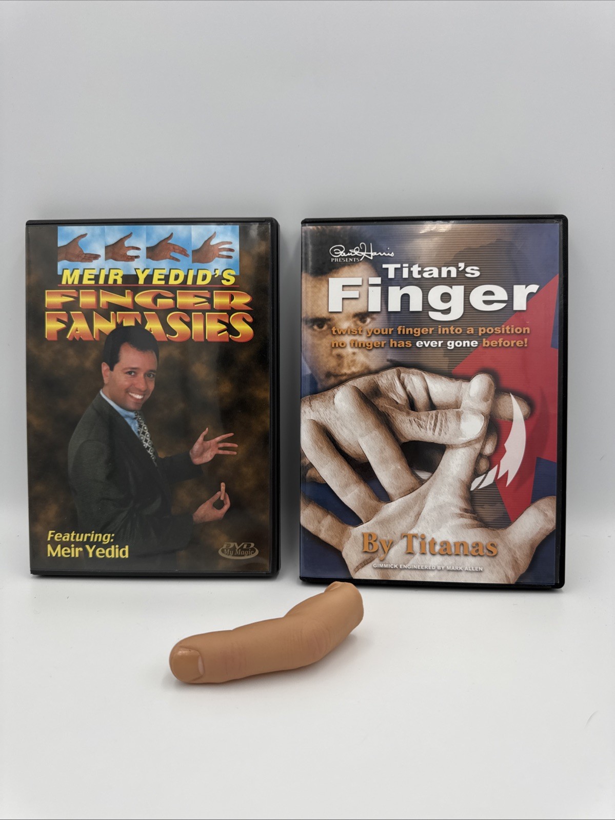Finger Fantasies Meir Yedid + Titan’s Finger Magic Trick DVDs w/ Gimmick Finger