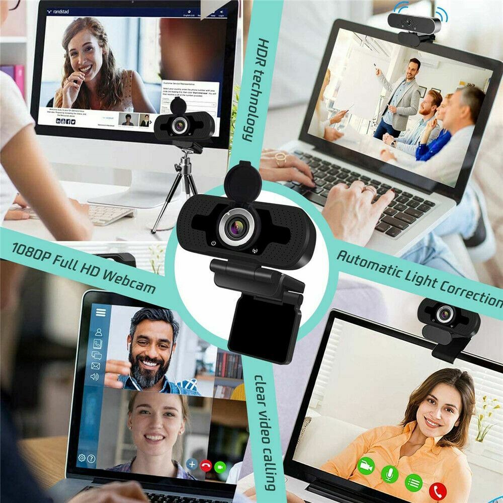 1080P Full HD USB Webcam for PC Desktop & Laptop Web Camera with Microphone/FHD