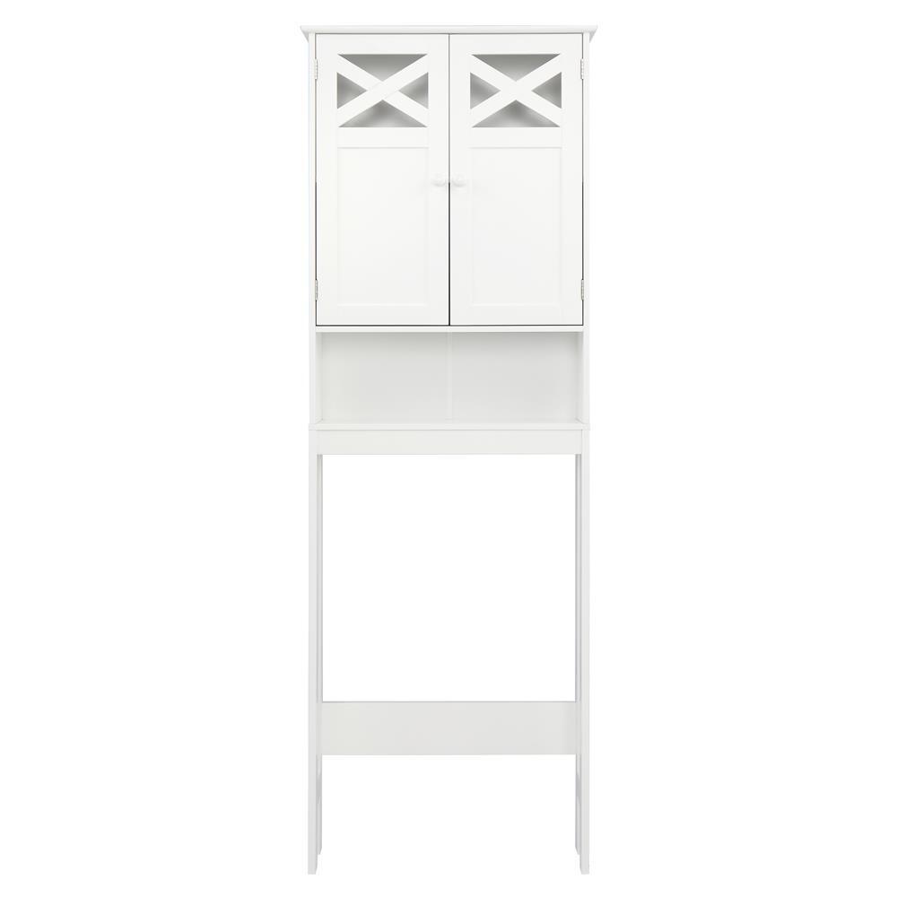Over the Toilet Bathroom Storage Space Saver Cabinet White 68" H