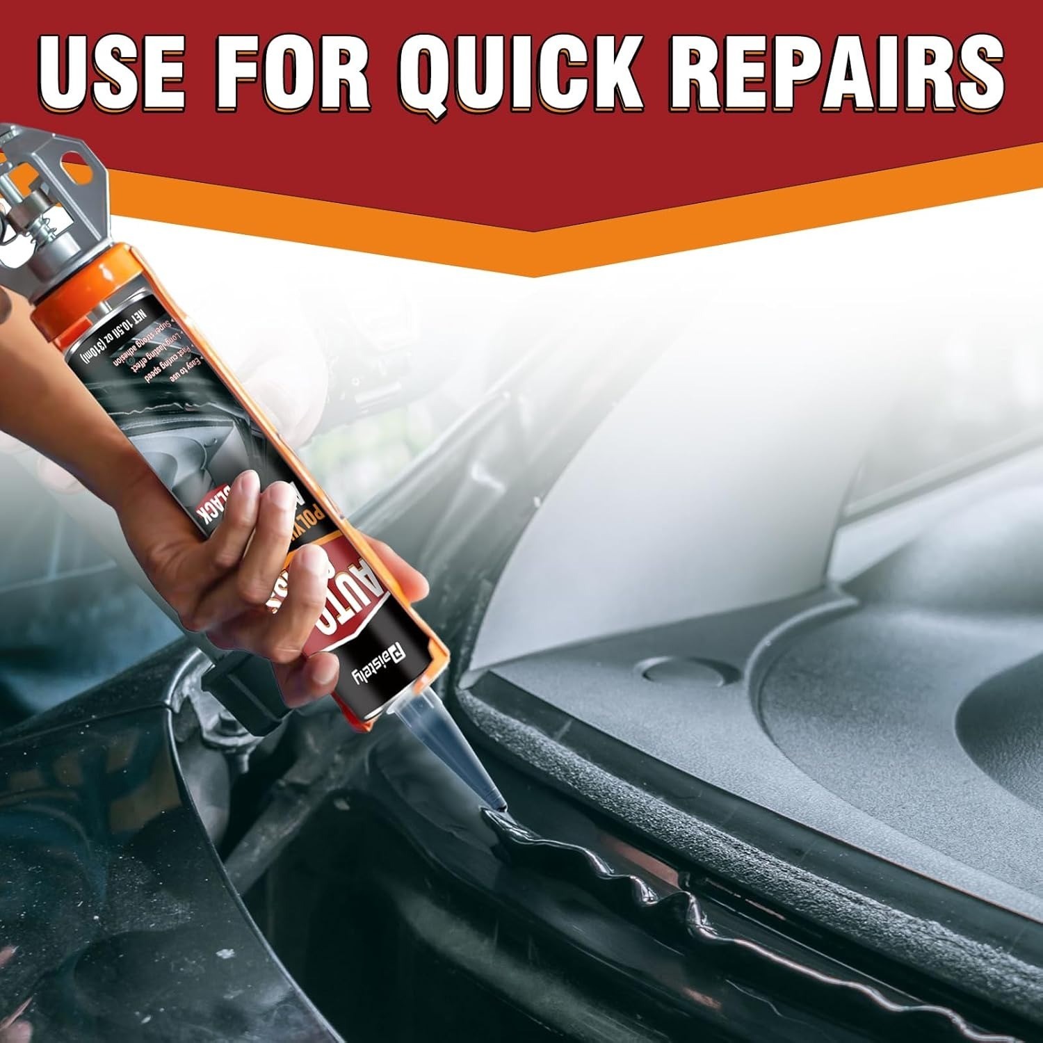 Windshield Sealant Black 310ml, Fast Cure Windshield Adhesive High Strength