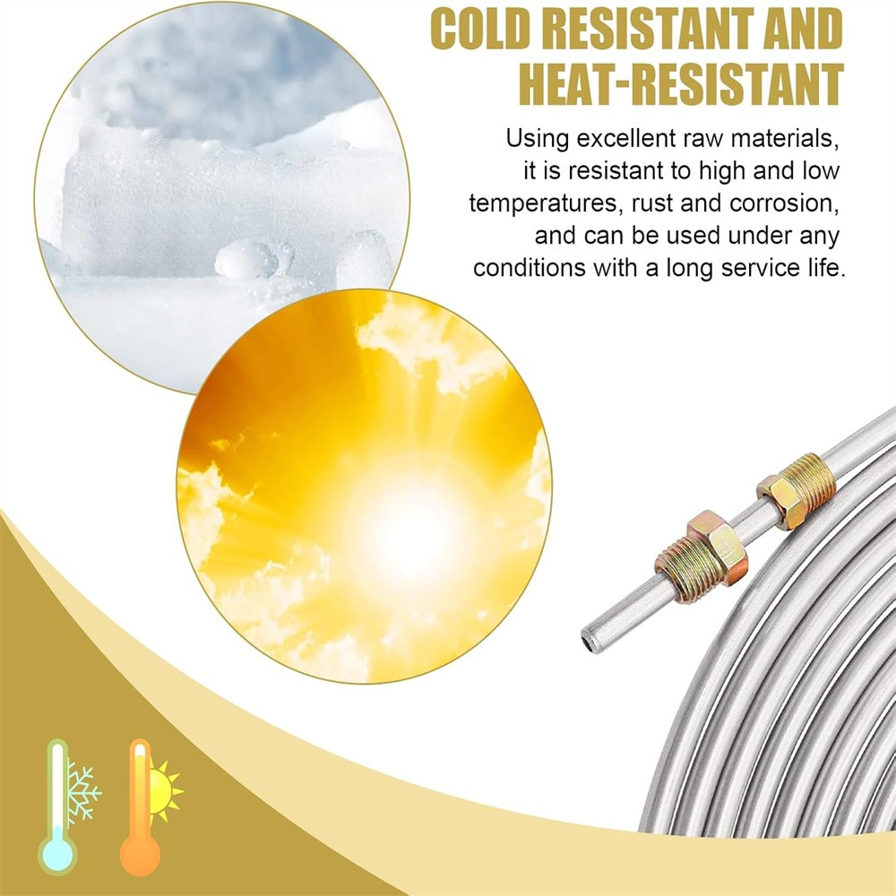 Brake Line Tubing Kit Flexible Double Galvanized Steel 25 Ft 3/16 16 Fitting USA