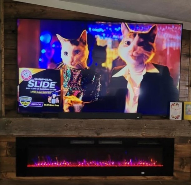 Chimenea Electrica De Calentador Empotrado Pared Remoto Ultrafino 12 Colores 50"