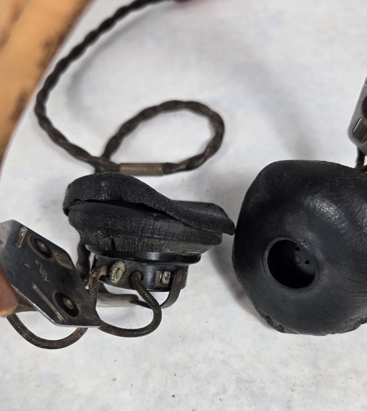 WWII USAAF AAF Pilot ANB-H-1 Receiver Headset HB-7 BEST Mfg Co. NOT TESTED