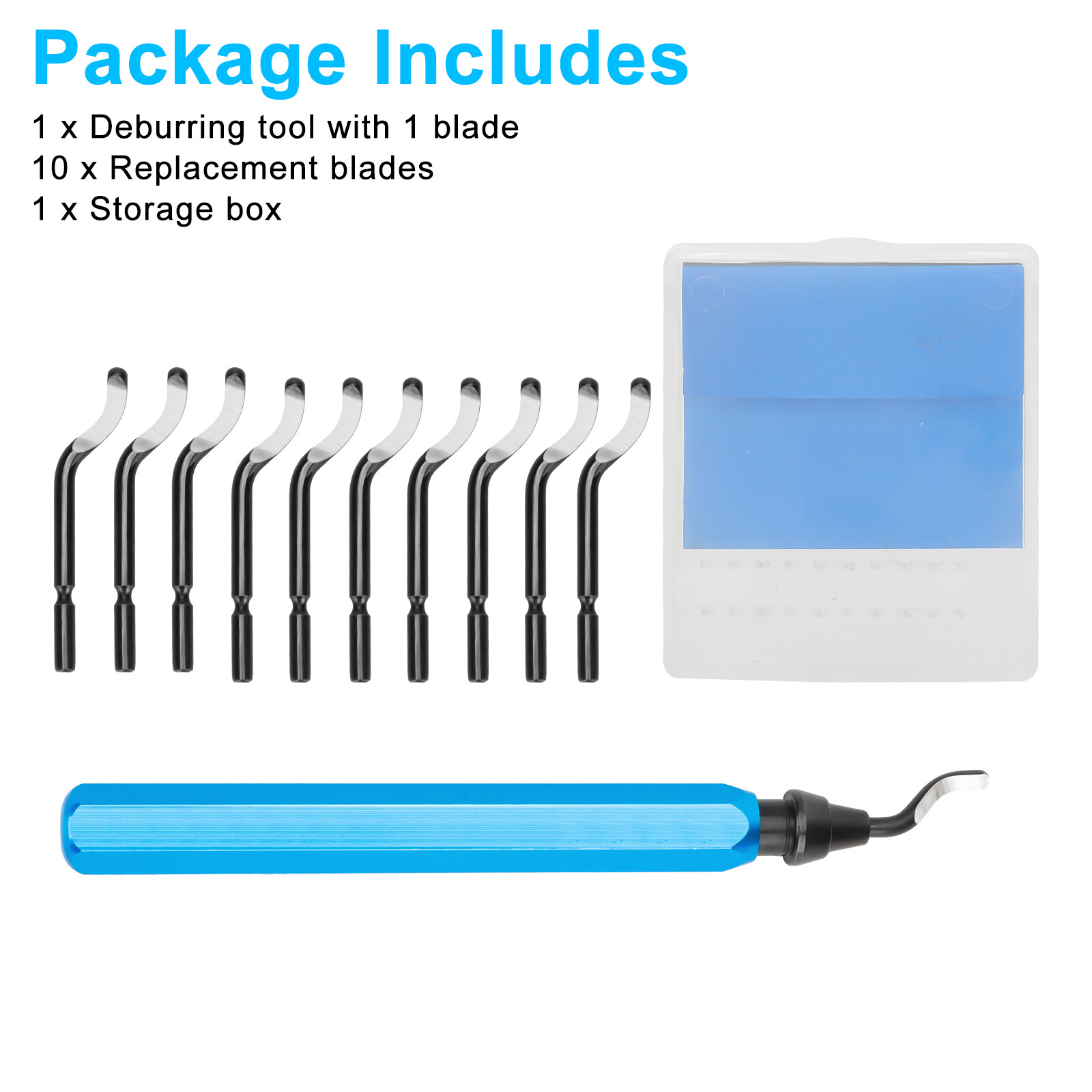 Deburring Tool Set Metal Handle Deburrer + 10PCS BS1010 HSS Burr Removal Blades
