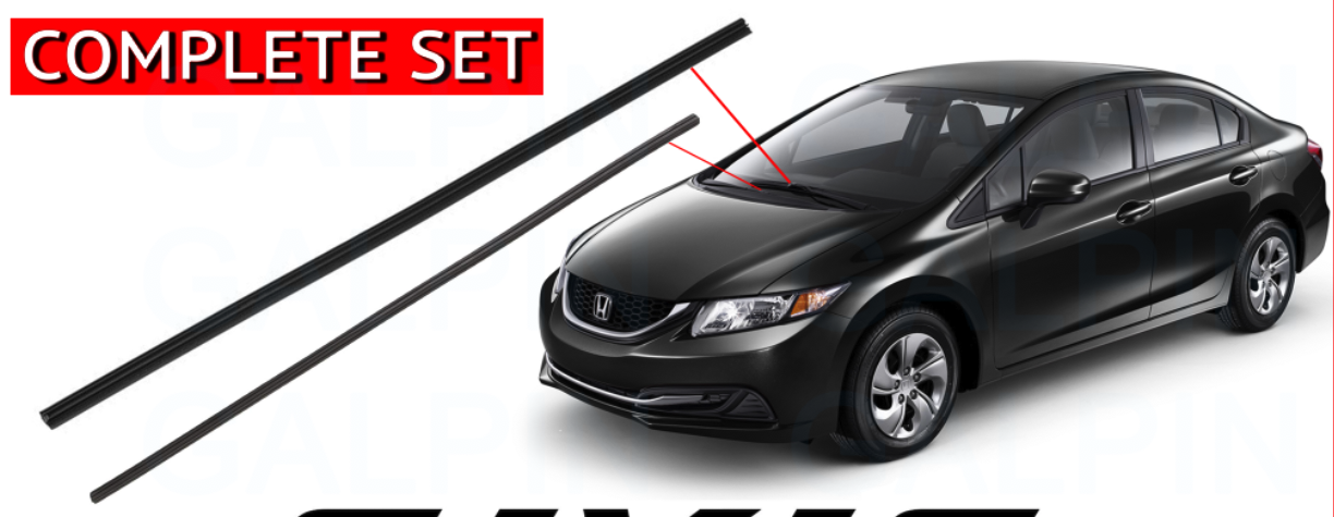 2008 - 2015 Honda Civic Sedan Wiper Insert Set Left + Right Pair Kit Front OEM