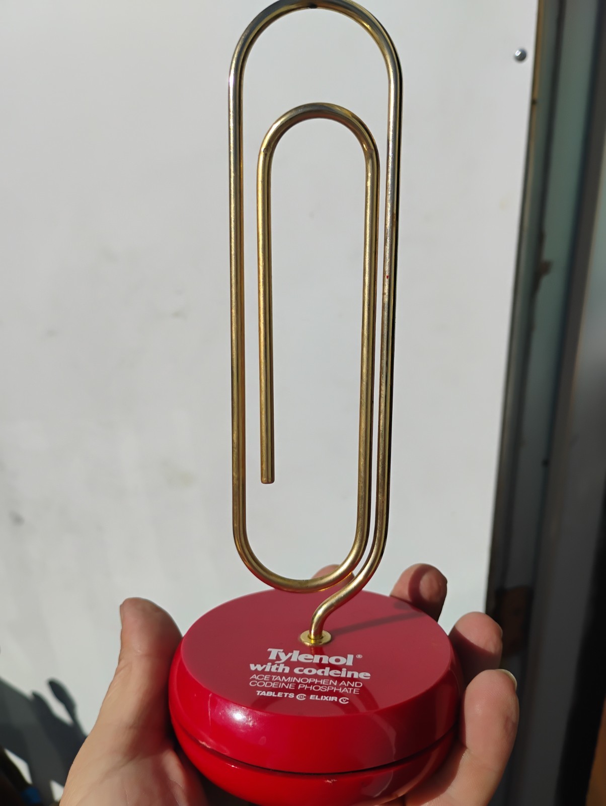 Vtg TYLENOL w/ CODEINE PROMOTIONAL PAPERCLIP LETTER HOLDER pharmaceutical promo