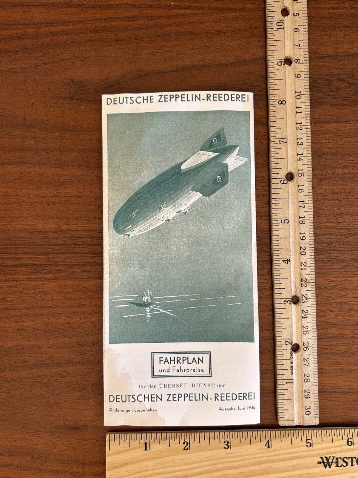 1936 Deutsche Zeppelin Reederei Fahrplan Brochure Hindenburg Schedule DZR German