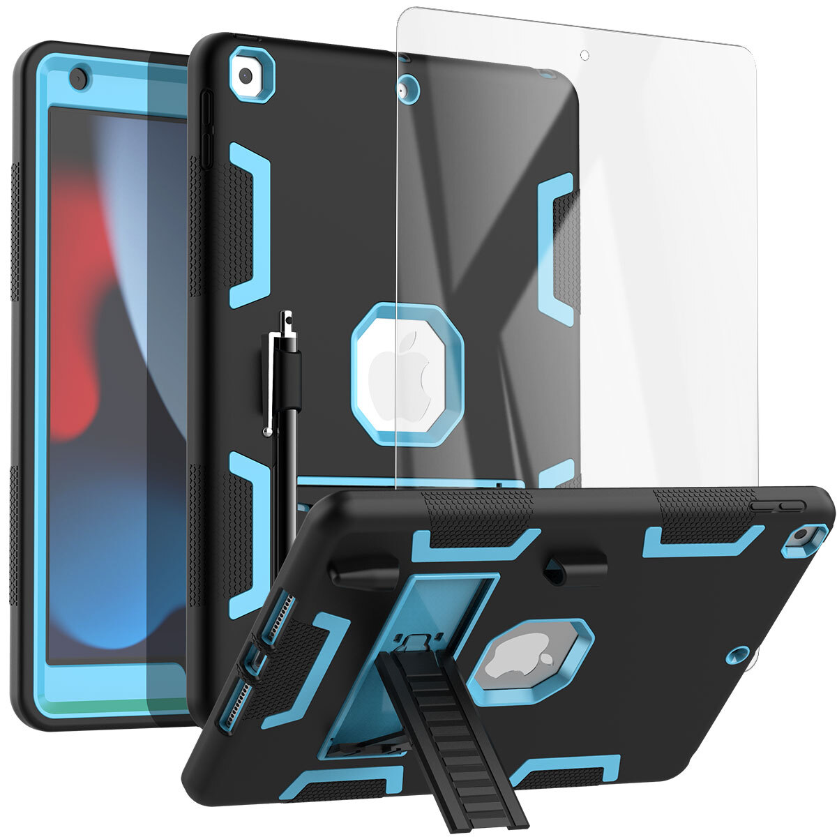 iPad 9th/8th/7th Generation Case 10.2" Shockproof Heavy Duty Rugged Stand Cover