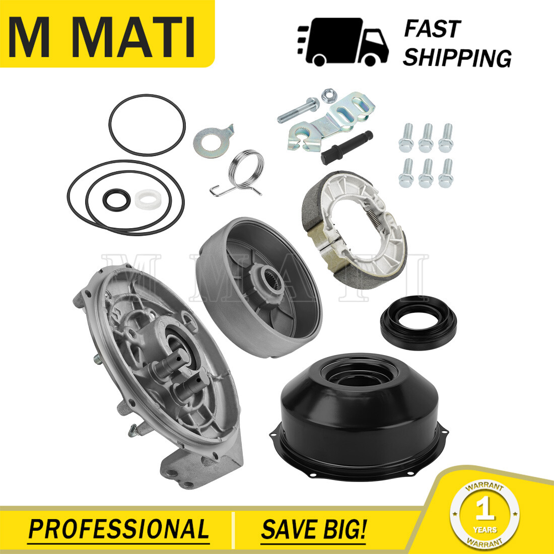 Complete Rear Brake Drum Hub Plate Cover Shoes for Honda Foreman 400 450 1995-04