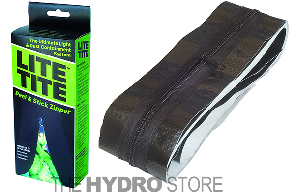 Lite Tite Heavy Duty Peel & Stick Zipper - tarp zip up doorway grow room tent