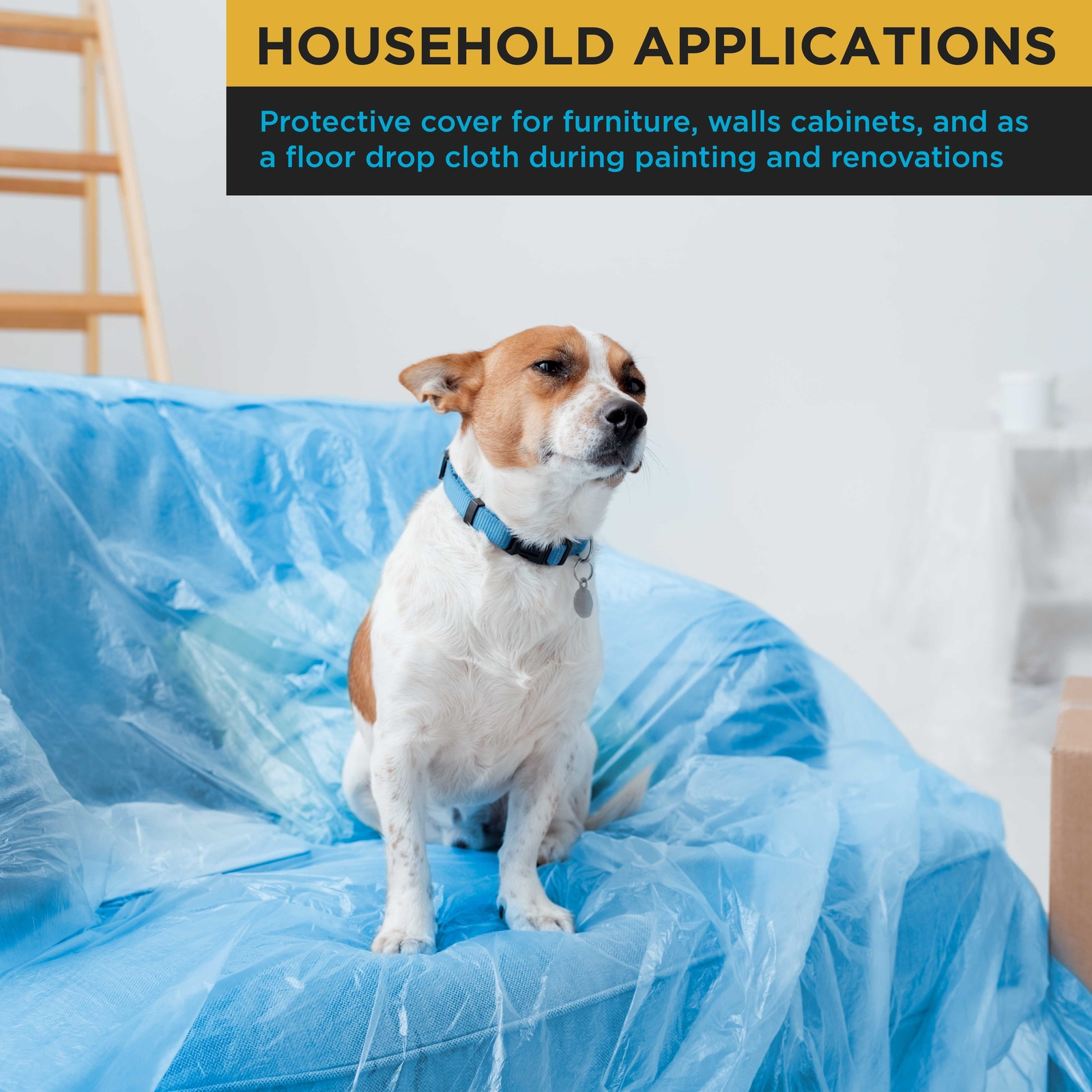 Dura-Gold 20' x 250' Roll Pure Blue Premium Overspray Paintable Plastic Sheeting