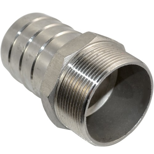 2" MALE NPT Thread to 2" Barb Hose Tail End Pipe Connector Stainless SS 304