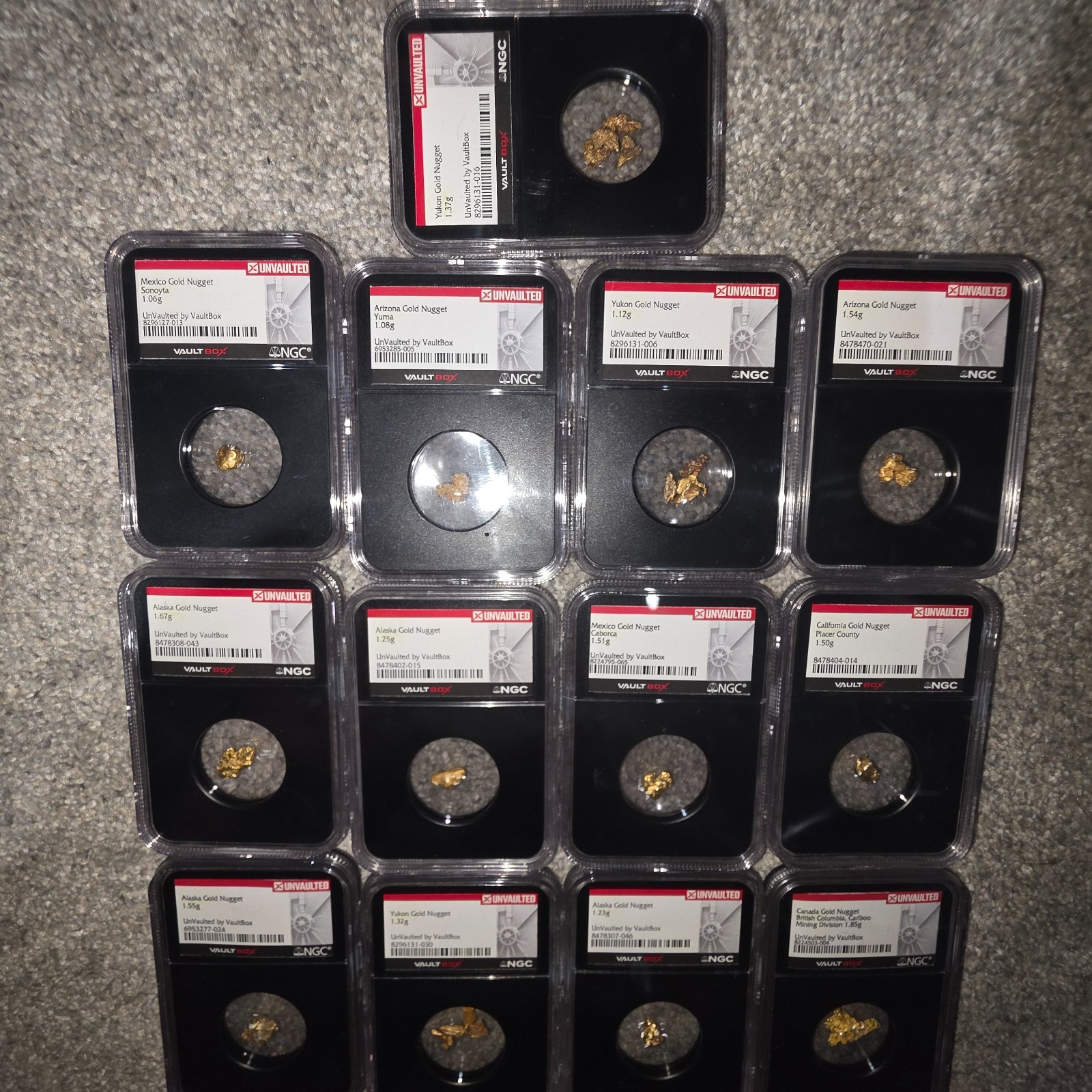 Alaskan gold nuggets 18.02 grams