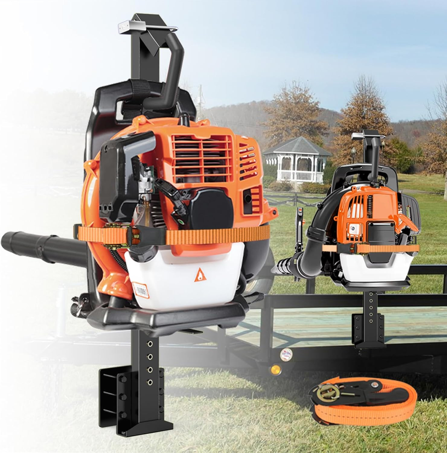 Heavy Duty Backpack Blower Rack, Leaf Blower Rack Holder for Trailers, Backpack