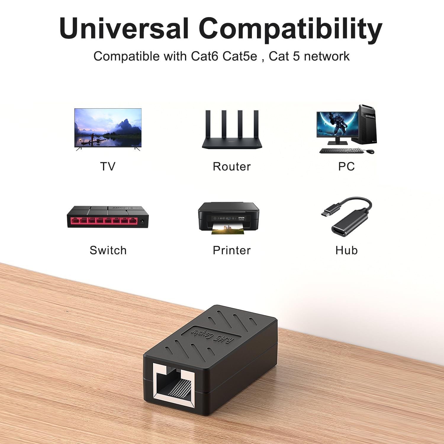 RJ45 Inline Coupler Cat7 Cat6 Cat5e Cat5 Ethernet LAN Network Cable Adapter Lot