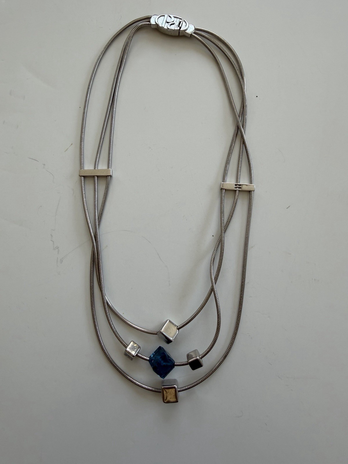 Signed Pedro Duran Spain SOLID REAL Sterling Silver 925 Necklace Geometric