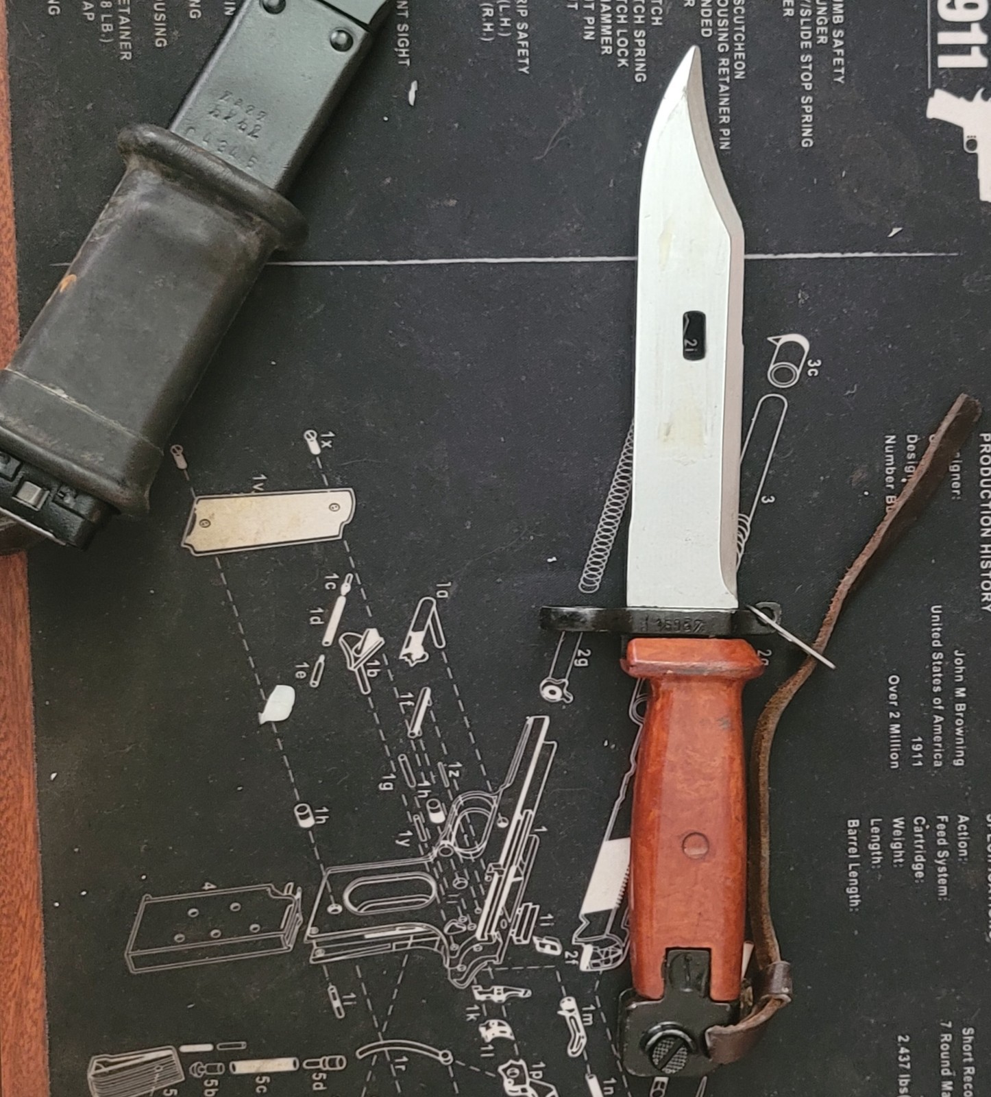 Type 2 Bayonet Polish Good Condition w/ matching sheath cold war