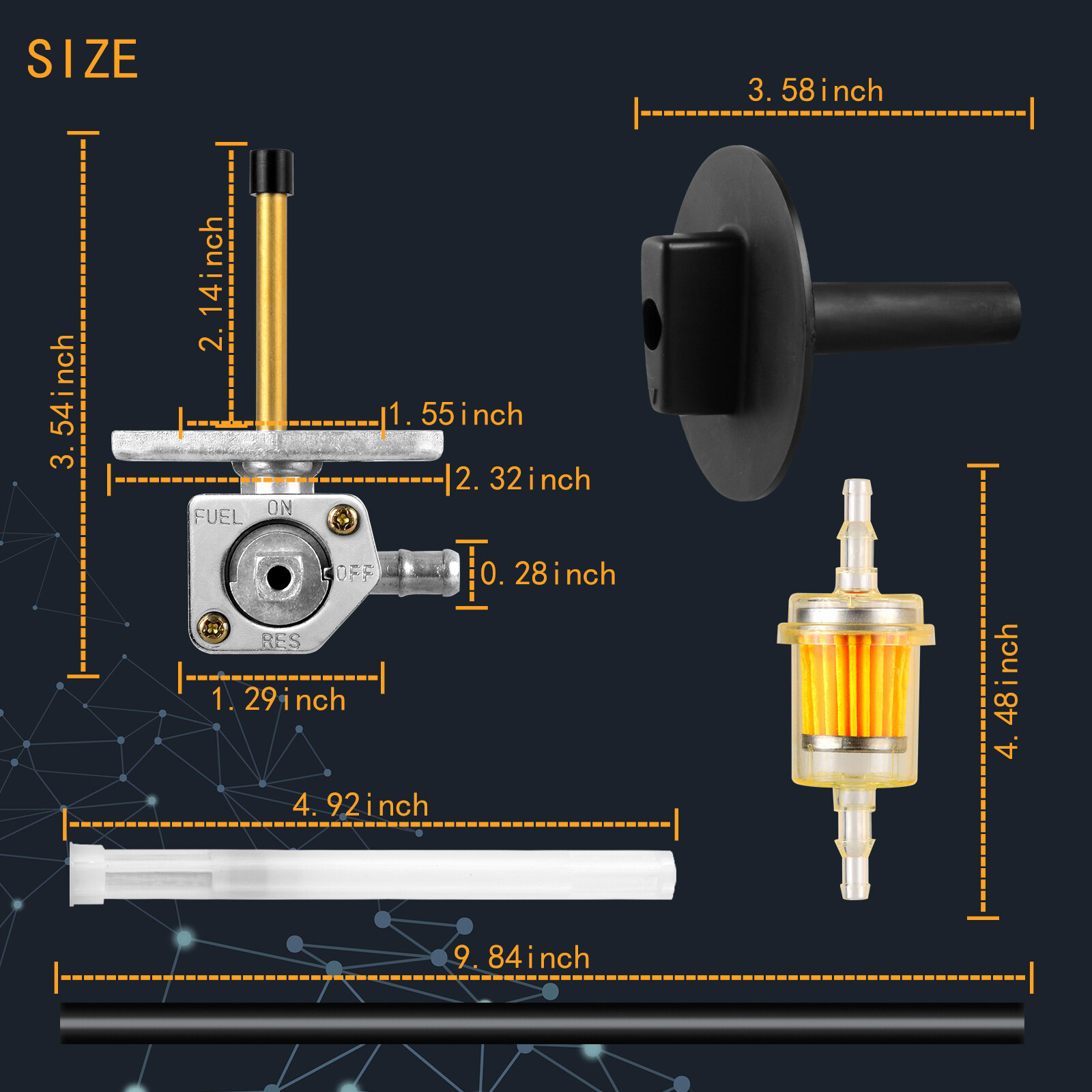 Fuel Valve Petcock & Lever Screw For Honda Recon 250 TRX250 1997-2014