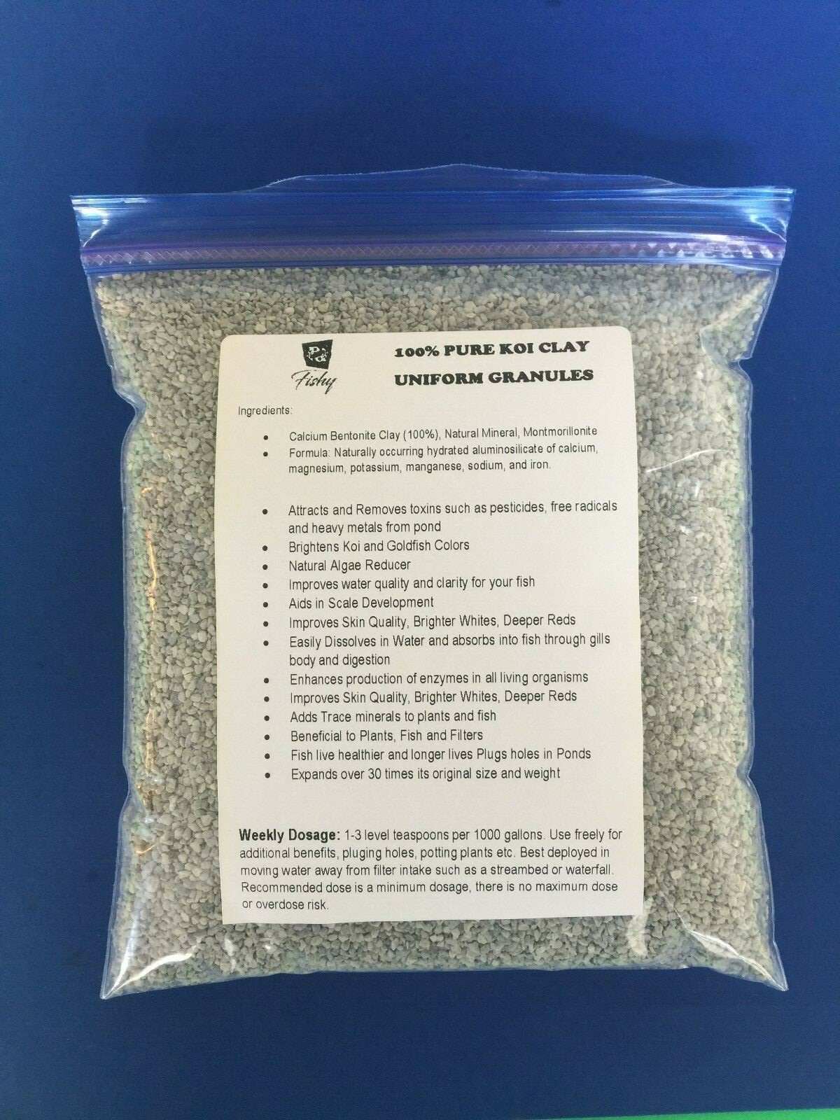 100% Pure KOI CLAY CALCIUM BENTONITE for KOI and GOLDFISH Ponds BULK PRICE SAVE!