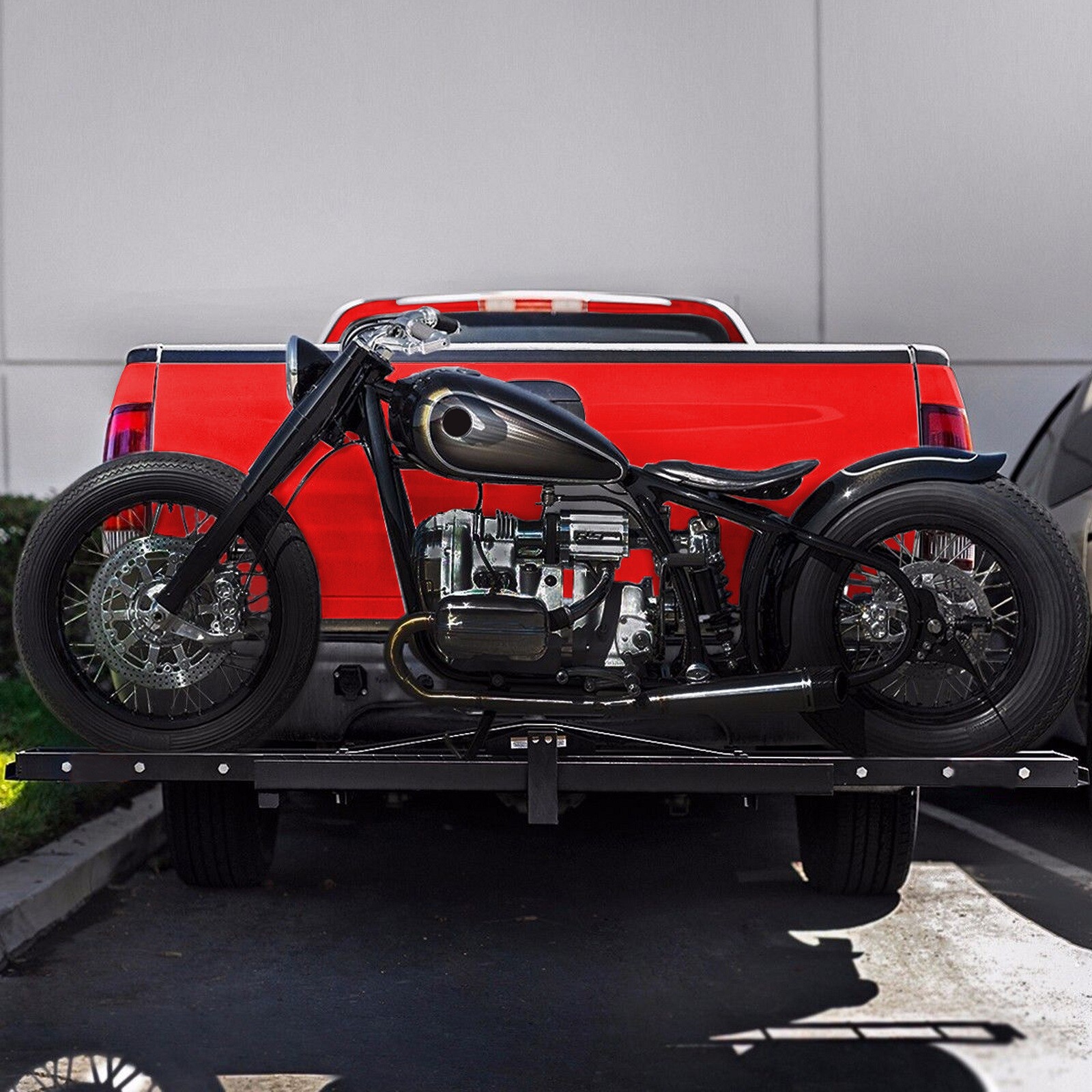 600 LB Motorcycle Scooter Carrier Bike Hitch Mount Rack Ramp Steel Carrier