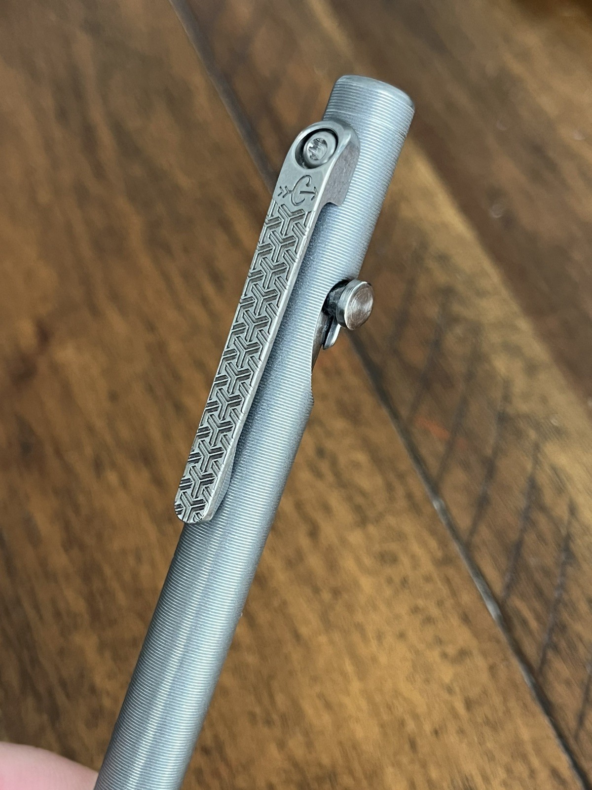 Tactile Turn Carryology Edition Slim Stonewash Titanium Bolt Action Pen Long