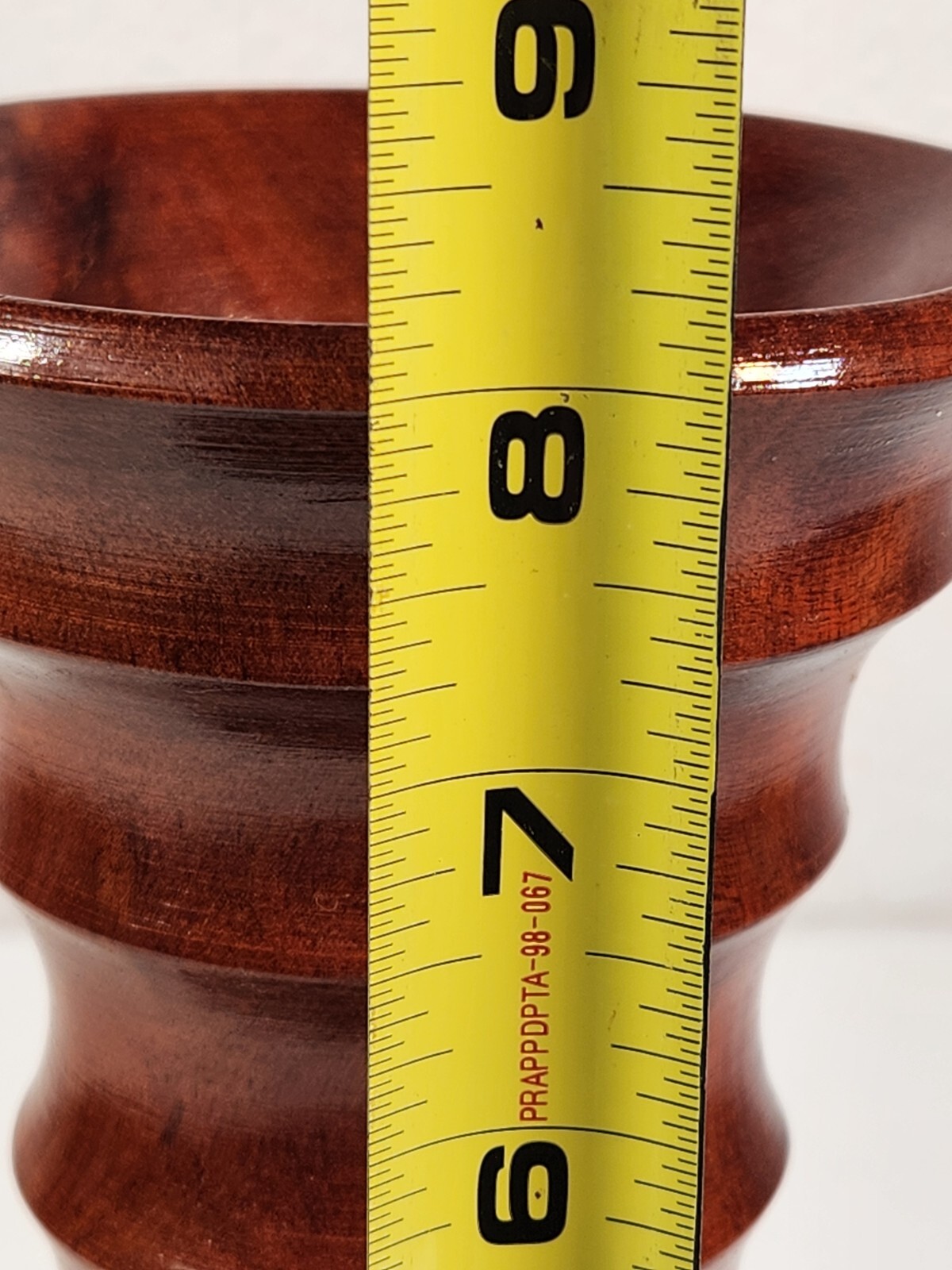 Peruvian Bloodwood Vase Satine Dark Red Handcrafted Folk Art 8'' Exotic RareWood