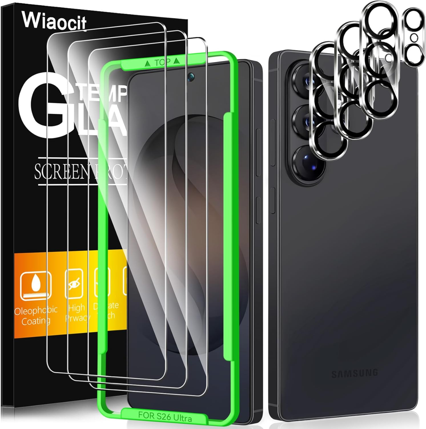 3 Pack Tempered Glass Screen Protector for Samsung Galaxy S26 Ultra with 3 Pack