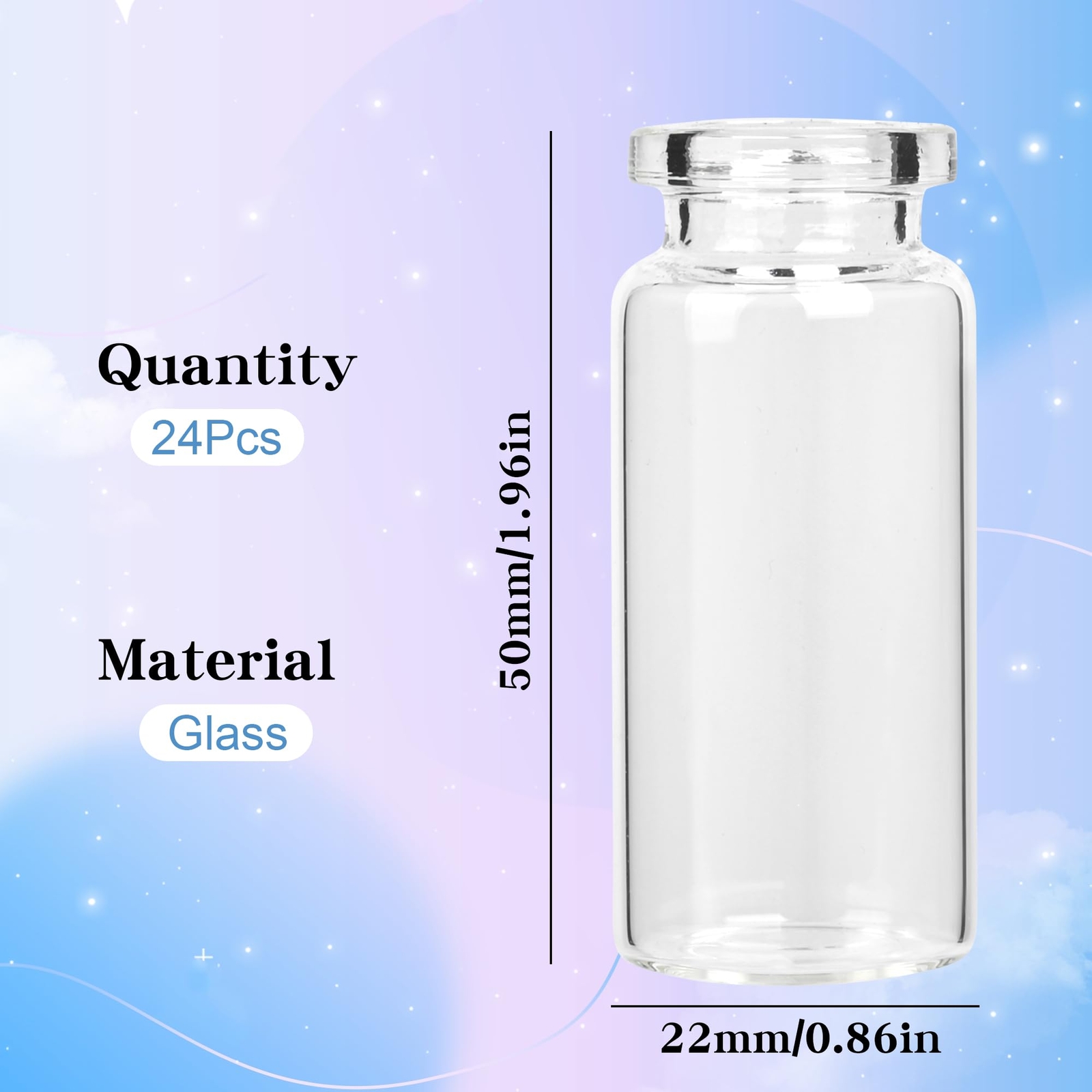 24 Pack Glass Bottles with Cork Stopper，Mini Glass Bottle with Cork，Small DIY De