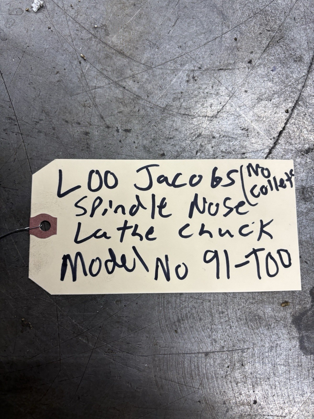 Jacobs Rubber Spindle Nose Lathe Flex Collet Chuck L00 Mount 91-T00 NO COLLETS