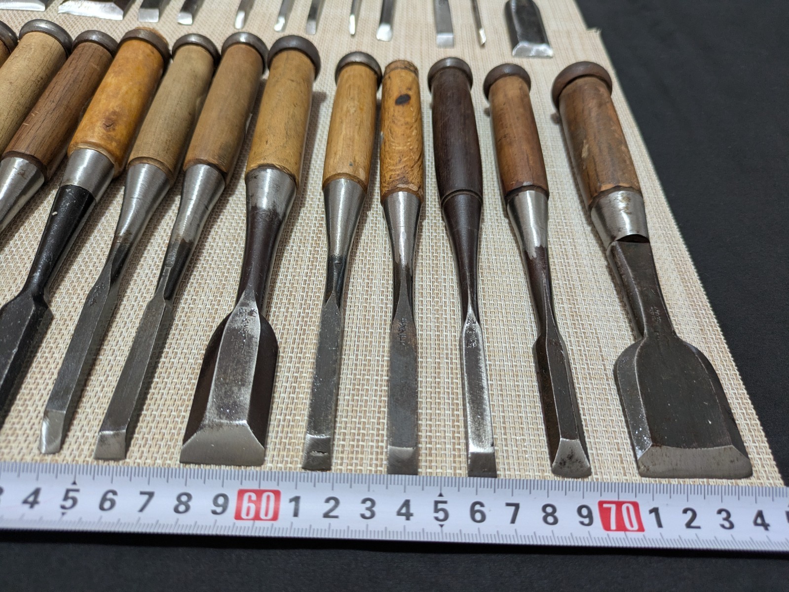 Japanese Chisel Nomi Carpenter Tool Set of 44 Hand Tool wood working R3376