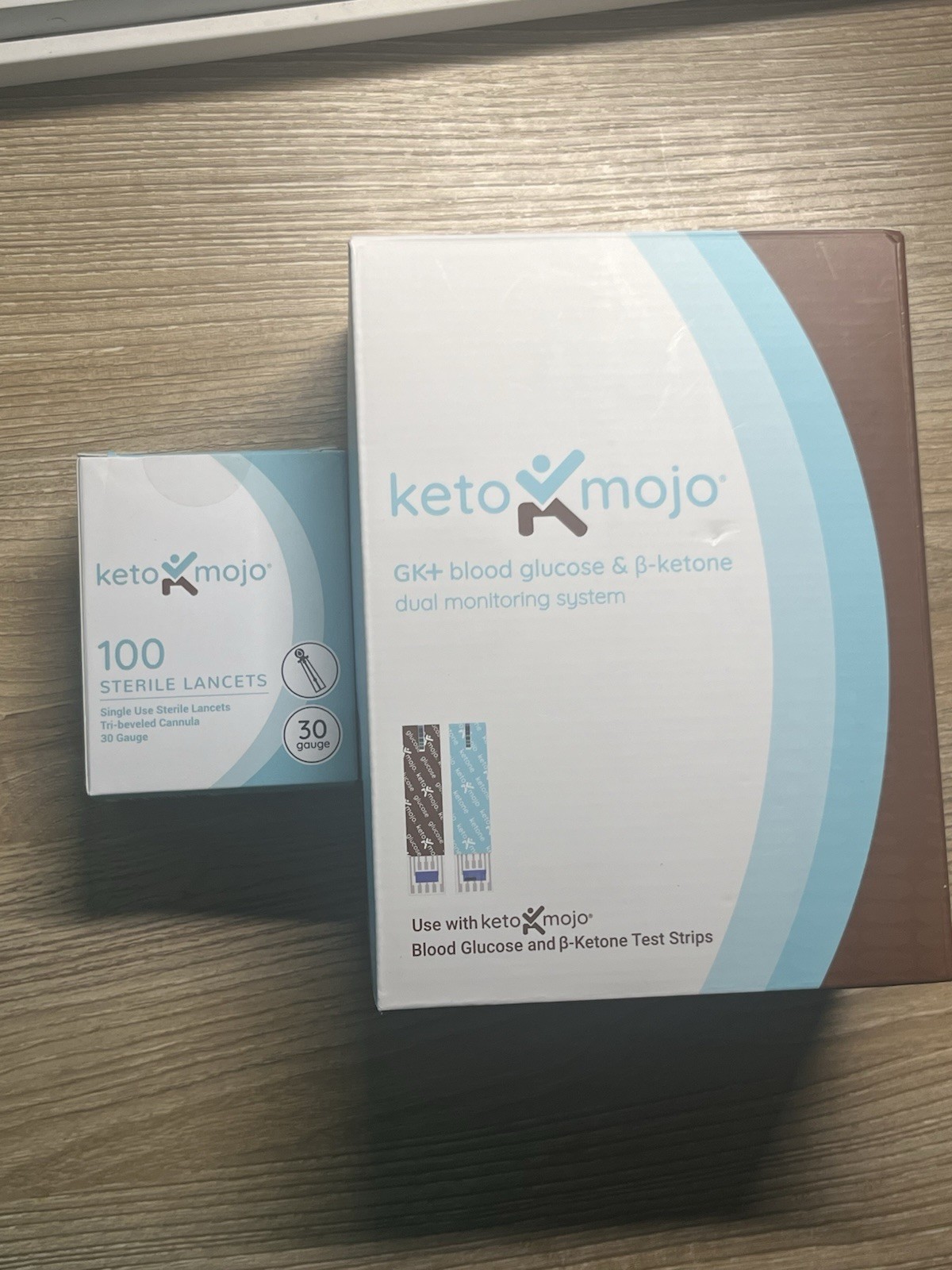 Keto Mojo GK+ Blood Glucose & Ketone Dual Monitoring System Kit USED
