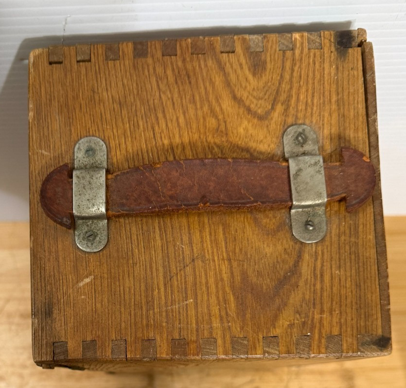 Vtg Microscope Wood Box Only!!! Tongue & Groove Corners Metal Latch Closure