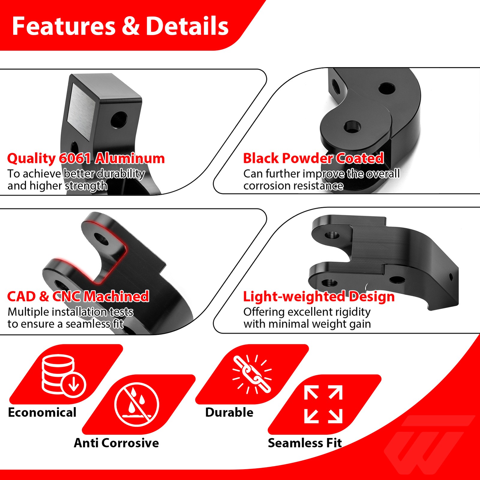 6061 Aluminum 2.5" Front Rear Lift Kit For 2020-2025 Polaris General XP 1000