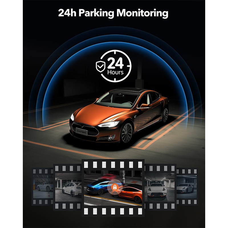 WOLFBOX G840H 12'' Mirror Dash Cam 2.5K+1080P With WiFi, GPS, Loop Recording