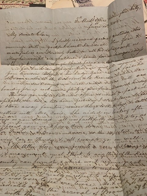 1848 Georgetown DC blue stampless letter paid 10 cents rate handstamps