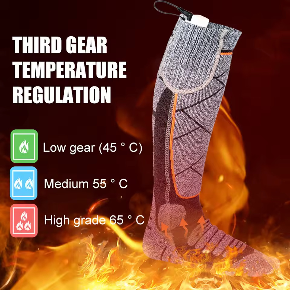 Electric Heated Socks Rechargeable Battery Men Women Winter Foot Warmer