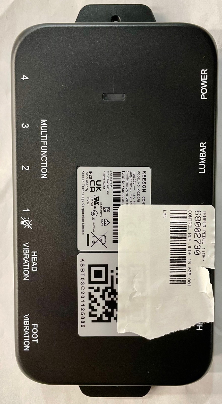 BRAND NEW OEM TEMPUR-PEDIC CONTROL BOX 68002730 CONTROL BOX ONLY