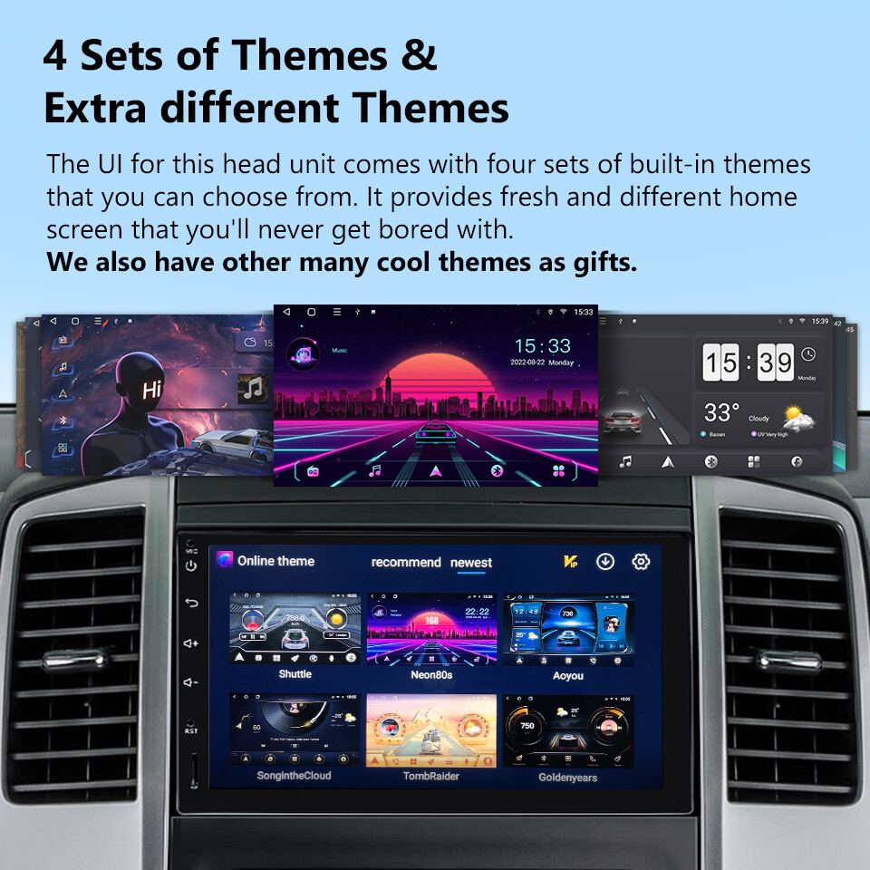 Eonon Car Stereo Double Din 7" IPS Audio Receiver CarPlay Android Auto Bluetooth